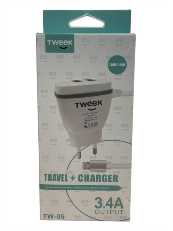 Cargador De Pared TWEEK Doble USB 3.4A Lightning iPhone