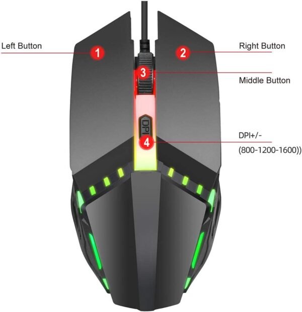 Mouse Gamer Cableado H-20 RGB - Imagen 2