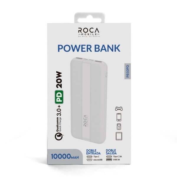 Power Bank ROCA PB10PD 10.000mAh 20W/QC/PD - Imagen 2