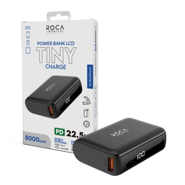 Power Bank ROCA PB8/LCD+PD 8.000mAh PD Negro