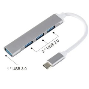 Adaptador HUB Tipo-C 4 En 1 ( 1 USB 3.0 / 3 USB 2.0 )