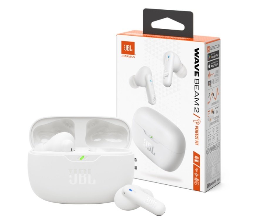 Auriculares Inalámbricos JBL Wave Beam 2 White